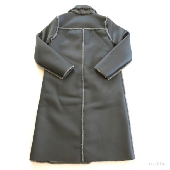 MAEVE Gray Reversible Faux Leather & Faux Fur Long Coat - Picture 10 of 16